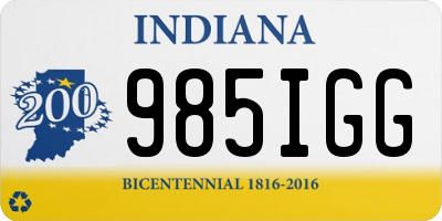 IN license plate 985IGG