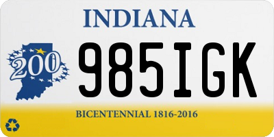 IN license plate 985IGK