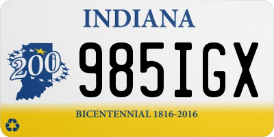 IN license plate 985IGX