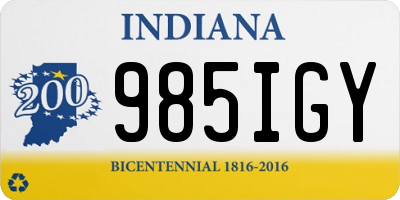 IN license plate 985IGY