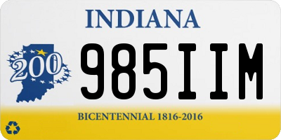 IN license plate 985IIM