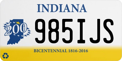 IN license plate 985IJS