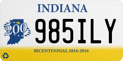 IN license plate 985ILY