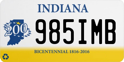 IN license plate 985IMB