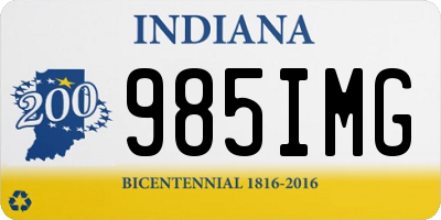 IN license plate 985IMG