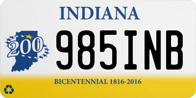 IN license plate 985INB