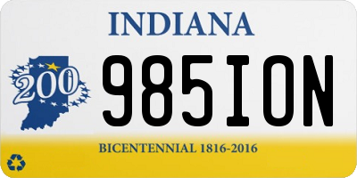 IN license plate 985ION