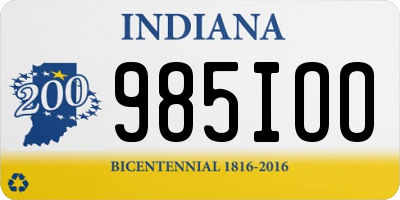 IN license plate 985IOO