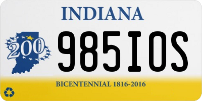 IN license plate 985IOS