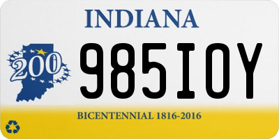 IN license plate 985IOY