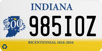 IN license plate 985IOZ