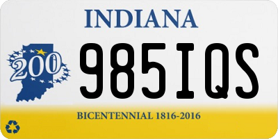 IN license plate 985IQS