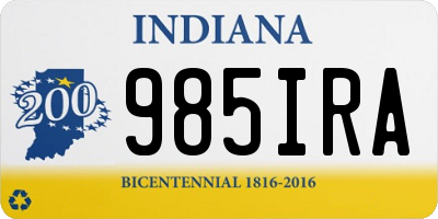 IN license plate 985IRA