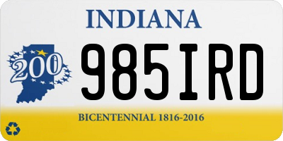 IN license plate 985IRD