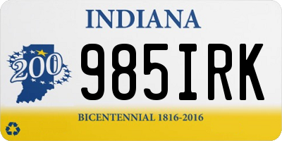 IN license plate 985IRK