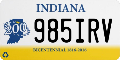 IN license plate 985IRV