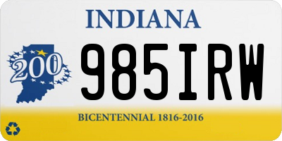 IN license plate 985IRW