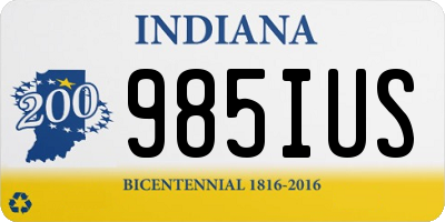 IN license plate 985IUS