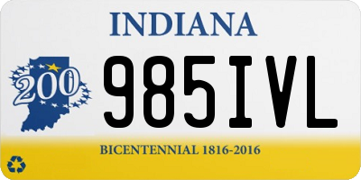 IN license plate 985IVL