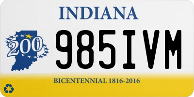 IN license plate 985IVM