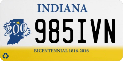 IN license plate 985IVN