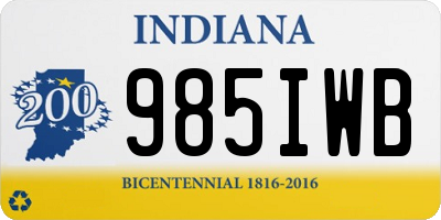 IN license plate 985IWB