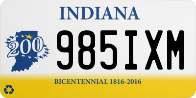 IN license plate 985IXM