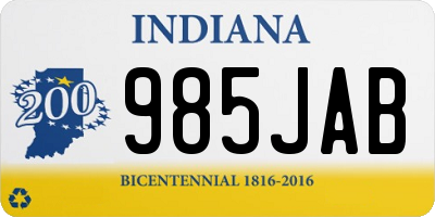 IN license plate 985JAB