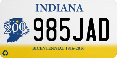 IN license plate 985JAD