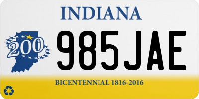 IN license plate 985JAE