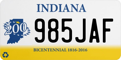 IN license plate 985JAF