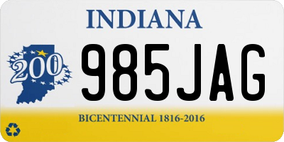 IN license plate 985JAG