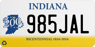 IN license plate 985JAL