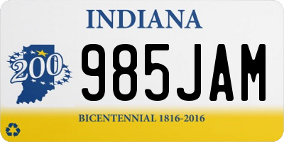 IN license plate 985JAM