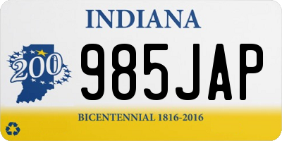 IN license plate 985JAP