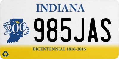 IN license plate 985JAS