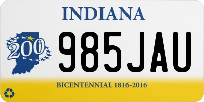 IN license plate 985JAU