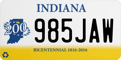 IN license plate 985JAW