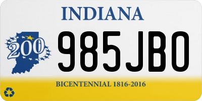 IN license plate 985JBO