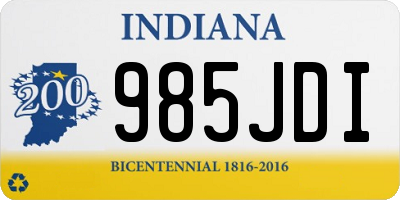 IN license plate 985JDI