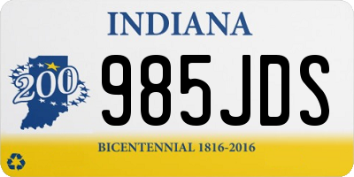 IN license plate 985JDS
