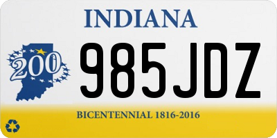 IN license plate 985JDZ