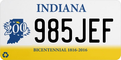 IN license plate 985JEF