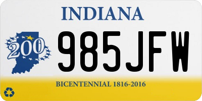 IN license plate 985JFW