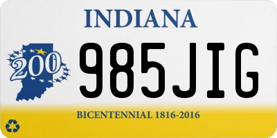 IN license plate 985JIG