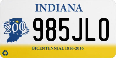 IN license plate 985JLO