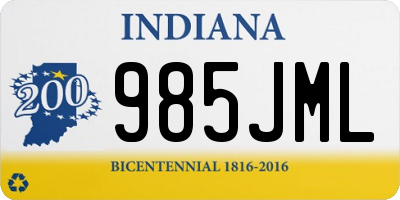 IN license plate 985JML