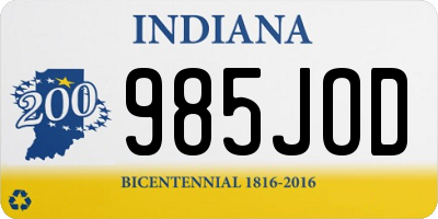 IN license plate 985JOD