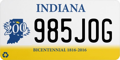 IN license plate 985JOG