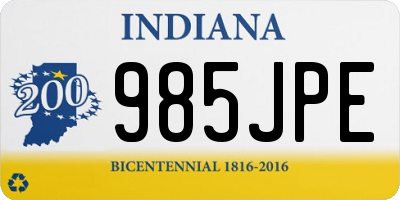 IN license plate 985JPE